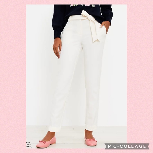 🌸LOFT Tie Waist Slim Pants🌸 - Picture 1 of 11